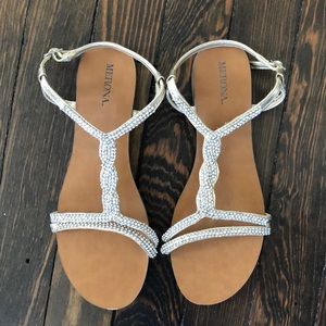 Gold and silver sandals